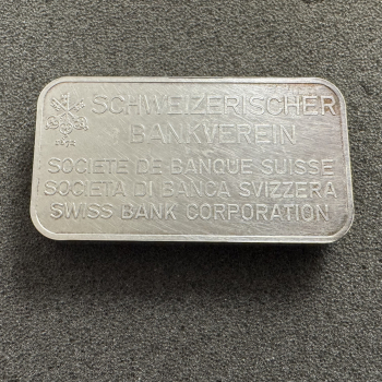100 gramm Silber Barren Schweizer Bankverein UBS