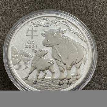 1 Unze Silber Australien Lunar III Ochse 2021