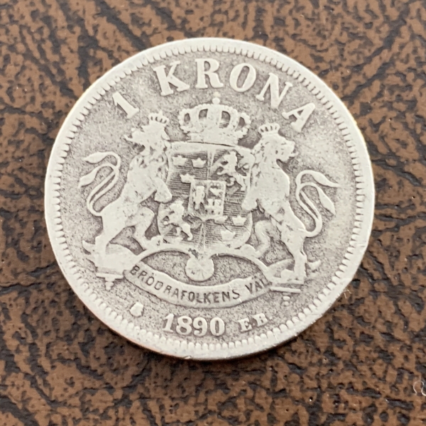 1 Krona Silber Norwegen 1890