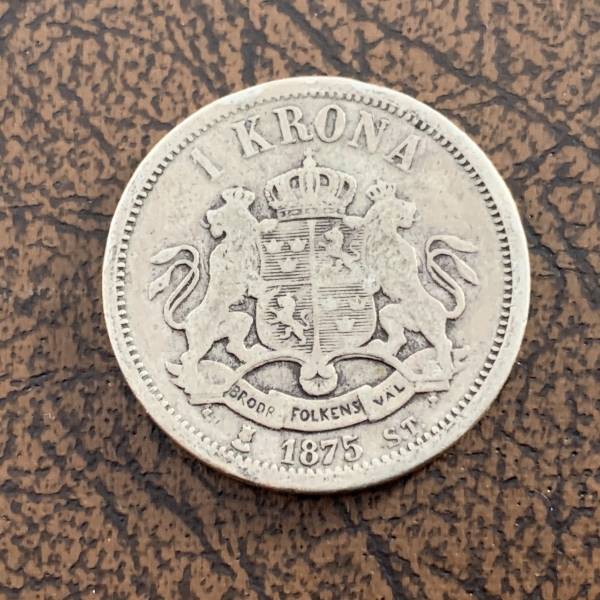 1 Krona Silber Norwegen 1875