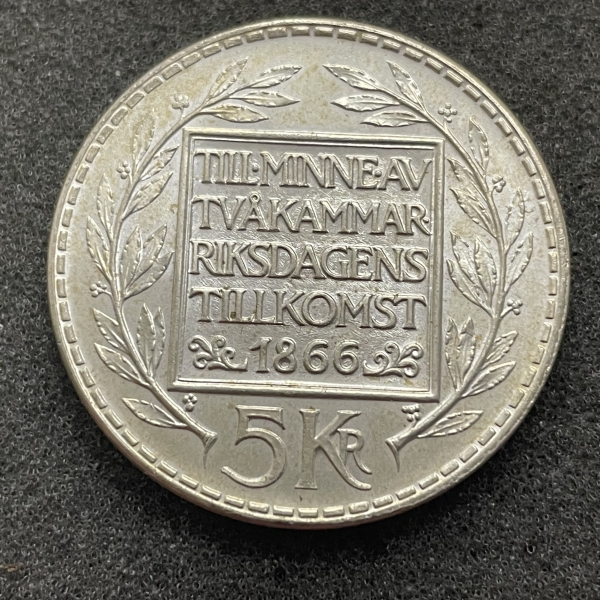 5 Kronen Schweden Silber 1966
