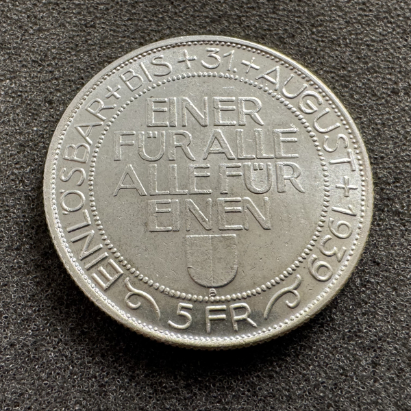 5 Franken Luzern Schützentaler 1939