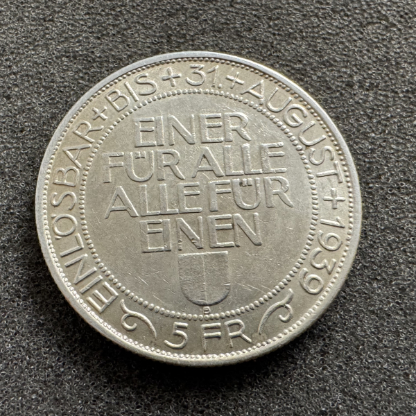 5 Franken Luzern Schützentaler 1939