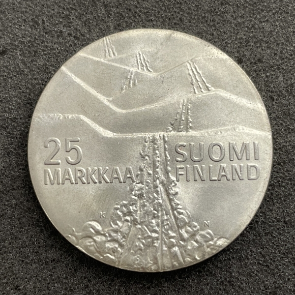 25 Markkaa Silber Finnland Lathi1978